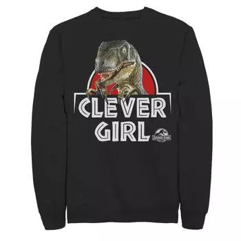 Мужская толстовка с парком юрского периода Velociraptor Real Clever, Black Licensed Character, черный