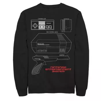 Мужская толстовка с плакатом и контуром Nintendo System Essentials Licensed Character