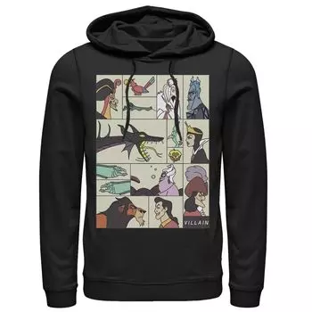 Мужская толстовка с портретными панелями в стиле комиксов Disney Villains, Black Licensed Character, черный