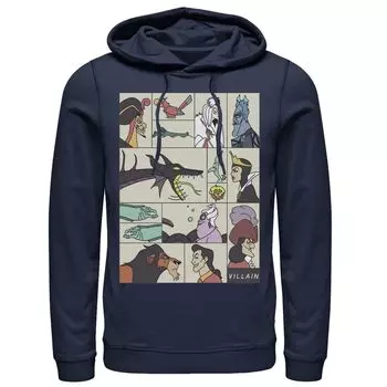 Мужская толстовка с портретными панелями в стиле комиксов Disney Villains, Blue Licensed Character, синий
