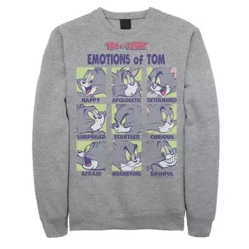 Мужская толстовка с портретными вставками Tom And Jerry The Many Emotions Of Tom Tom Licensed Character