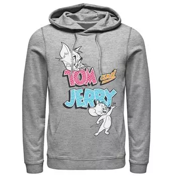 Мужская толстовка с портретом и логотипом Tom And Jerry Licensed Character