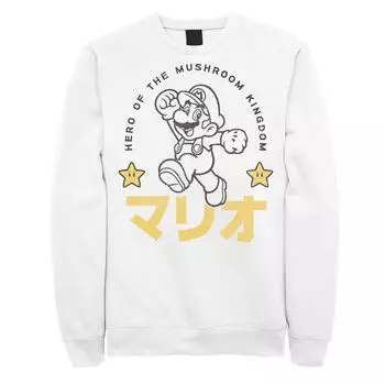 Мужская толстовка с портретом кандзи Nintendo Super Mario Hero Stars Licensed Character
