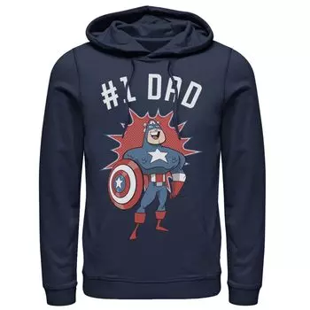 Мужская толстовка с портретом Капитана Америки Marvel «День отца #1»