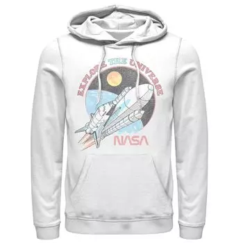 Мужская толстовка с портретом NASA Explore The Universe Circle Licensed Character, белый