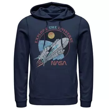 Мужская толстовка с портретом NASA Explore The Universe Circle Licensed Character, синий