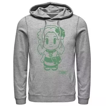Мужская толстовка с портретом Nintendo Legend Of Zelda Links Awakening Marin Outline Licensed Character