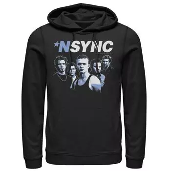 Мужская толстовка с портретом синего оттенка NSYNC Licensed Character