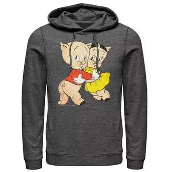 Мужская толстовка с портретом свинки Looney Tunes Porky & Petunia Pig Licensed Character