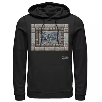 Мужская толстовка с портретом в рамке из камня Nintendo Legend Of Zelda Links Awakening Whale Stone Licensed Character, черный