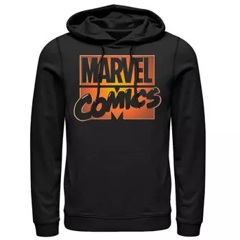 Мужская толстовка с принтом логотипа Marvel Comics оранжевого цвета на Хэллоуин