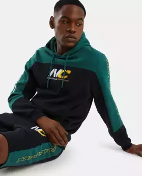 Мужская толстовка с принтом спереди и капюшоном Nautica, черный