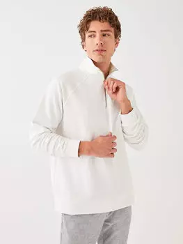 Мужская толстовка с прямым воротником и длинными рукавами LCW Casual