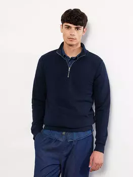 Мужская толстовка с прямым воротником и длинными рукавами LCW Casual