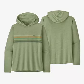 Мужская толстовка с рисунком Capilene Cool на каждый день Patagonia, цвет Line Logo Ridge Stripe: Salvia Green X-Dye