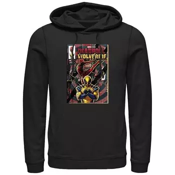 Мужская толстовка с рисунком Дэдпула и Росомахи в стиле комиксов Marvel, черный