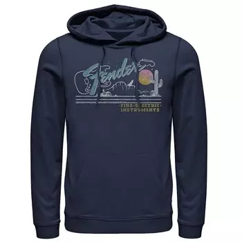 Мужская толстовка с рисунком Fender Desert Landscape Licensed Character, темно-синий