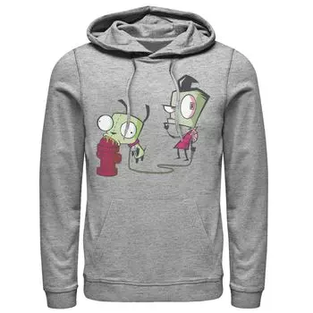 Мужская толстовка с рисунком Invader Zim Walking Gir Fire Hydrant и портретом Nickelodeon