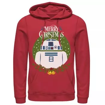 Мужская толстовка с рисунком колокольчиков R2-D2 Merry Christmas Wreath Bells Star Wars