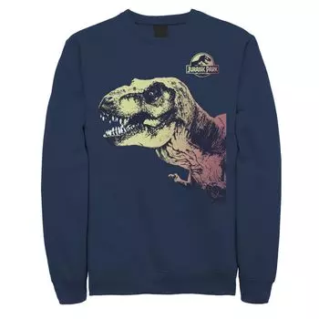 Мужская толстовка с рисунком «Парк Юрского периода T-Rex Sunset Color Fil» Licensed Character, синий