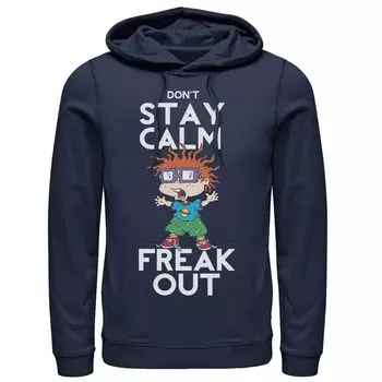 Мужская толстовка с рисунком Rugrats Chuckie Don't Stay Calm Freak Out Nickelodeon, синий