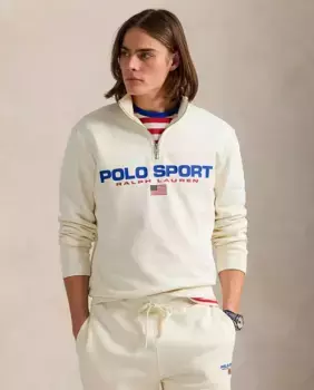 Мужская толстовка с рисунком спереди Polo Sport Polo Ralph Lauren, кремовый
