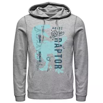 Мужская толстовка с силуэтом Jurassic World Two Raptor DNA Code Licensed Character