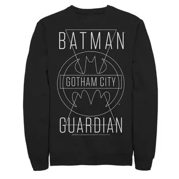 Мужская толстовка с текстовым плакатом DC Comics Batman Gotham City Guardian Licensed Character, черный