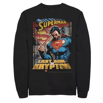 Мужская толстовка с текстовым плакатом и плакатом DC Comics «Супермен: Последний сын Криптона» Licensed Character, черный