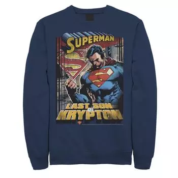 Мужская толстовка с текстовым плакатом и плакатом DC Comics «Супермен: Последний сын Криптона» Licensed Character, синий