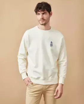 Мужская толстовка с трафаретной печатью без капюшона Altonadock, кремовый