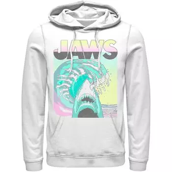 Мужская толстовка с винтажным плакатом Jaws 80s Jaws Licensed Character, белый