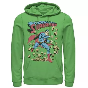 Мужская толстовка с винтажным плакатом Superman Smash Rocks DC Comics