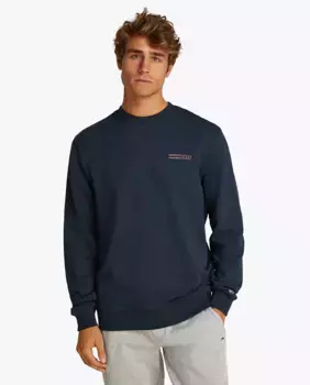 Мужская толстовка с воротником-стойкой и классическим кроем Tommy Jeans, темно-синий