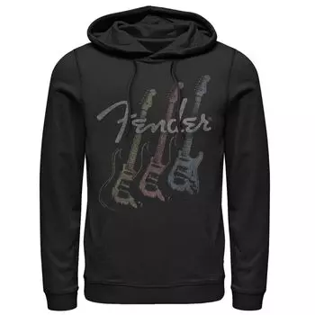 Мужская толстовка с выцветшим логотипом Fender Stacked Guitar Licensed Character