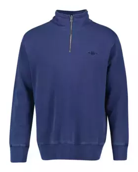 Мужская толстовка с высоким воротом и застежкой-молнией на половину длины Gant, синий