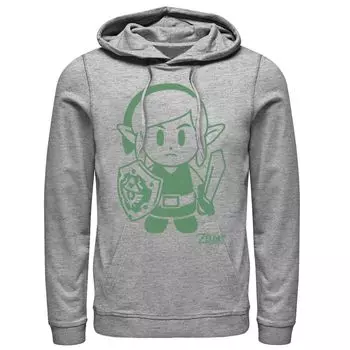 Мужская толстовка с зеленым контуром и графическим рисунком Nintendo Legend Of Zelda Links Awakening Link Licensed Character