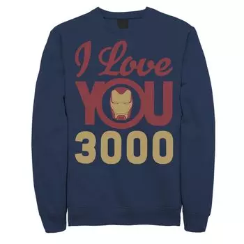Мужская толстовка со шлемом и логотипом Marvel Avengers: Endgame Iron Man I Love You 3000 Licensed Character, синий