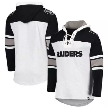 Мужская толстовка со шнуровкой и пуловером '47 Las Vegas Raiders Heather Grey Gridiron