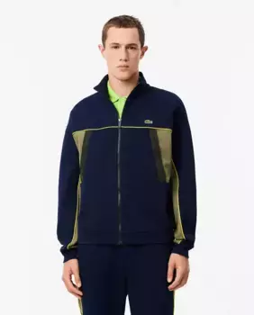 Мужская толстовка свободного кроя на молнии Lacoste, темно-синий