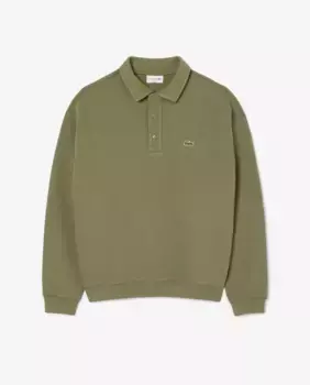 Мужская толстовка свободного кроя пике Lacoste, темно-зеленый