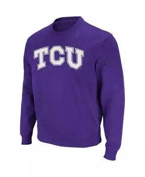 Мужская толстовка TCU Horned Frogs Arch & Logo с круглым вырезом Colosseum, фиолетовый