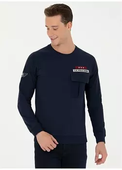 Мужская толстовка темно-синего цвета с круглым вырезом U.S. Polo Assn.