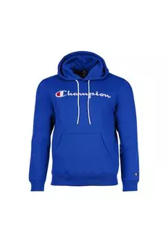 Мужская толстовка - толстовка, пуловер, логотип, капюшон, однотонная Champion, синий