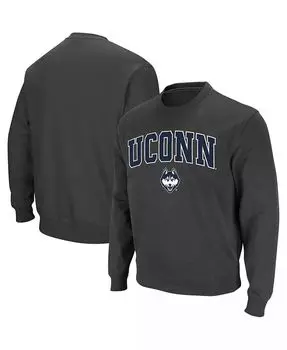 Мужская толстовка UConn Huskies Arch and Logo с круглым вырезом Colosseum, серый