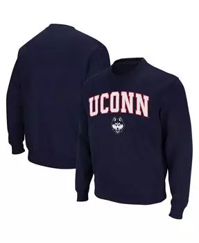 Мужская толстовка UConn Huskies Arch and Logo с круглым вырезом Colosseum, синий