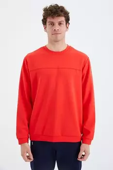 Мужская толстовка удобного кроя Fiesta с круглым вырезом и детальной прострочкой спереди TOMMYLIFE