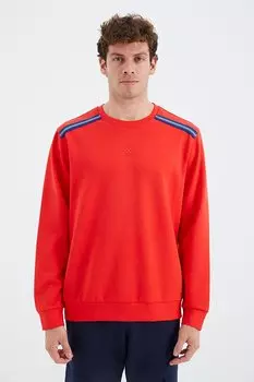 Мужская толстовка удобного кроя Fiesta с круглым вырезом и полоской на плечах TOMMYLIFE