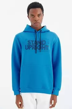 Мужская толстовка удобного кроя с капюшоном и принтом Saks на шнуровке TOMMYLIFE, саксофон