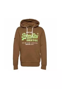 Мужская толстовка - VINTAGE VL PREM GOOD OD HOOD, свитер с капюшоном Superdry., коричневый